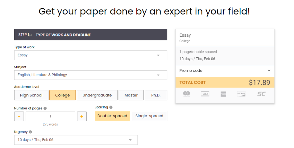 Grademiners Order form