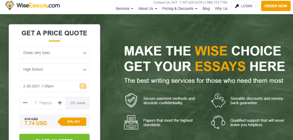 wiseessays-homepage